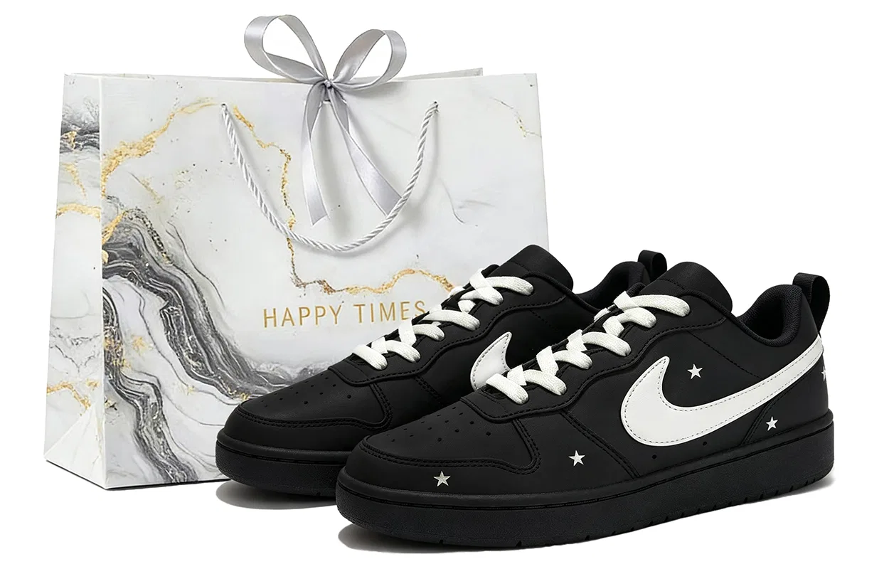 Детские кроссовки для скейтбординга с принтом Nike Court Borough, Black Shopping Bag