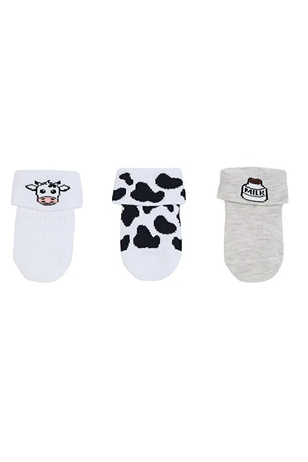 Детские носки для мальчиков с принтом комплект из 3 пар Hellobaby, Gray Printed Ebebek Hello Baby