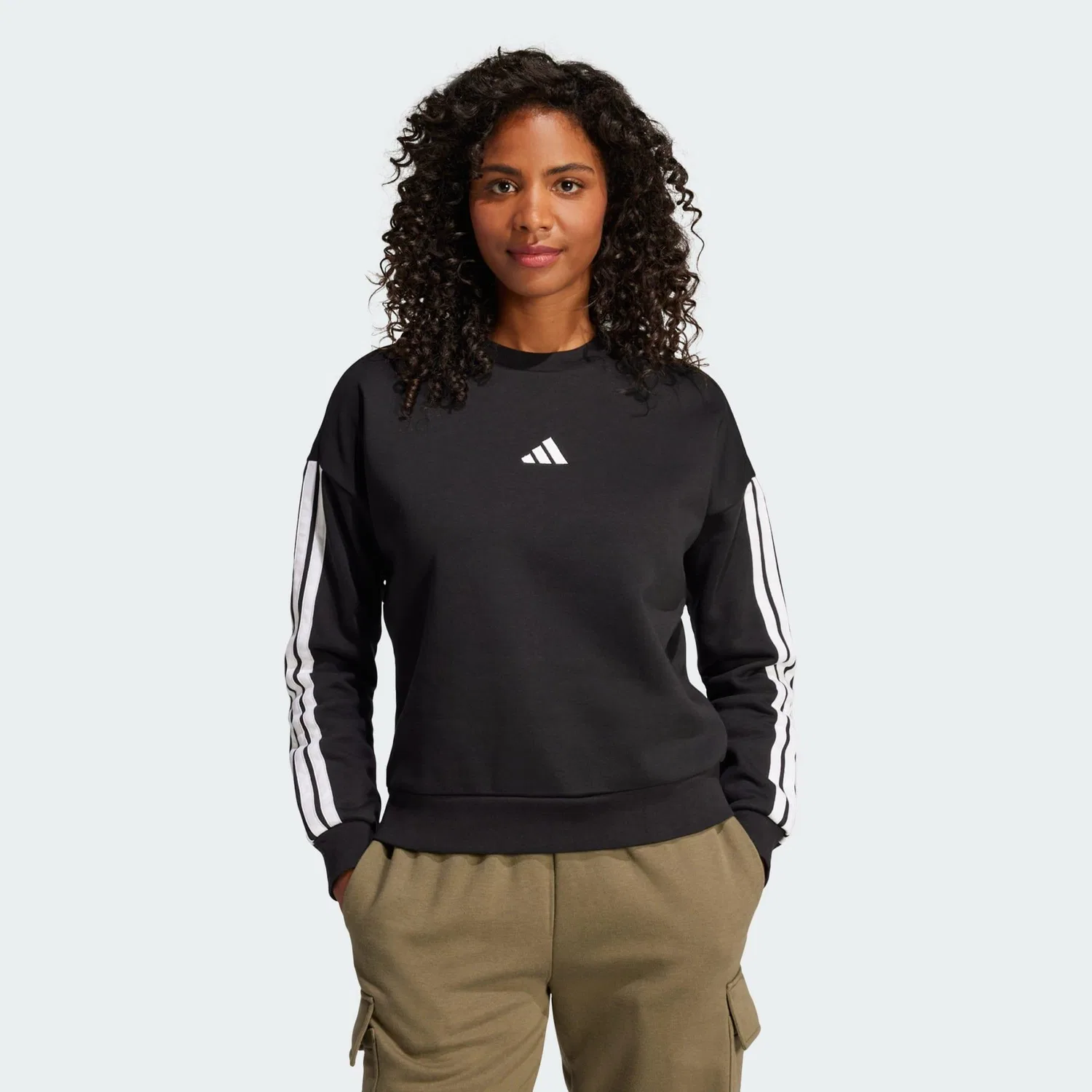 Мужской свитшот с длинным рукавом Essentials 3-Streifen Adidas, Schwarz Weiss