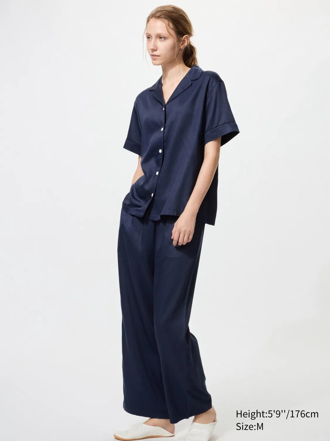 Пижама Uniqlo, с коротким рукавом, темно-синий