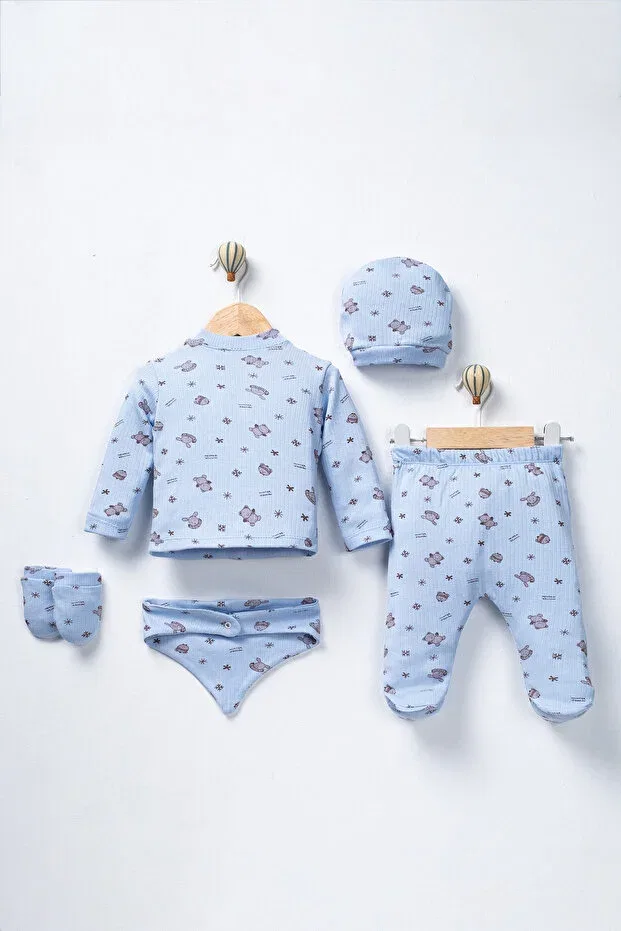 Детский комплект для новорожденных мальчиков хлопковый Enia Baby, Blue — фото 3
