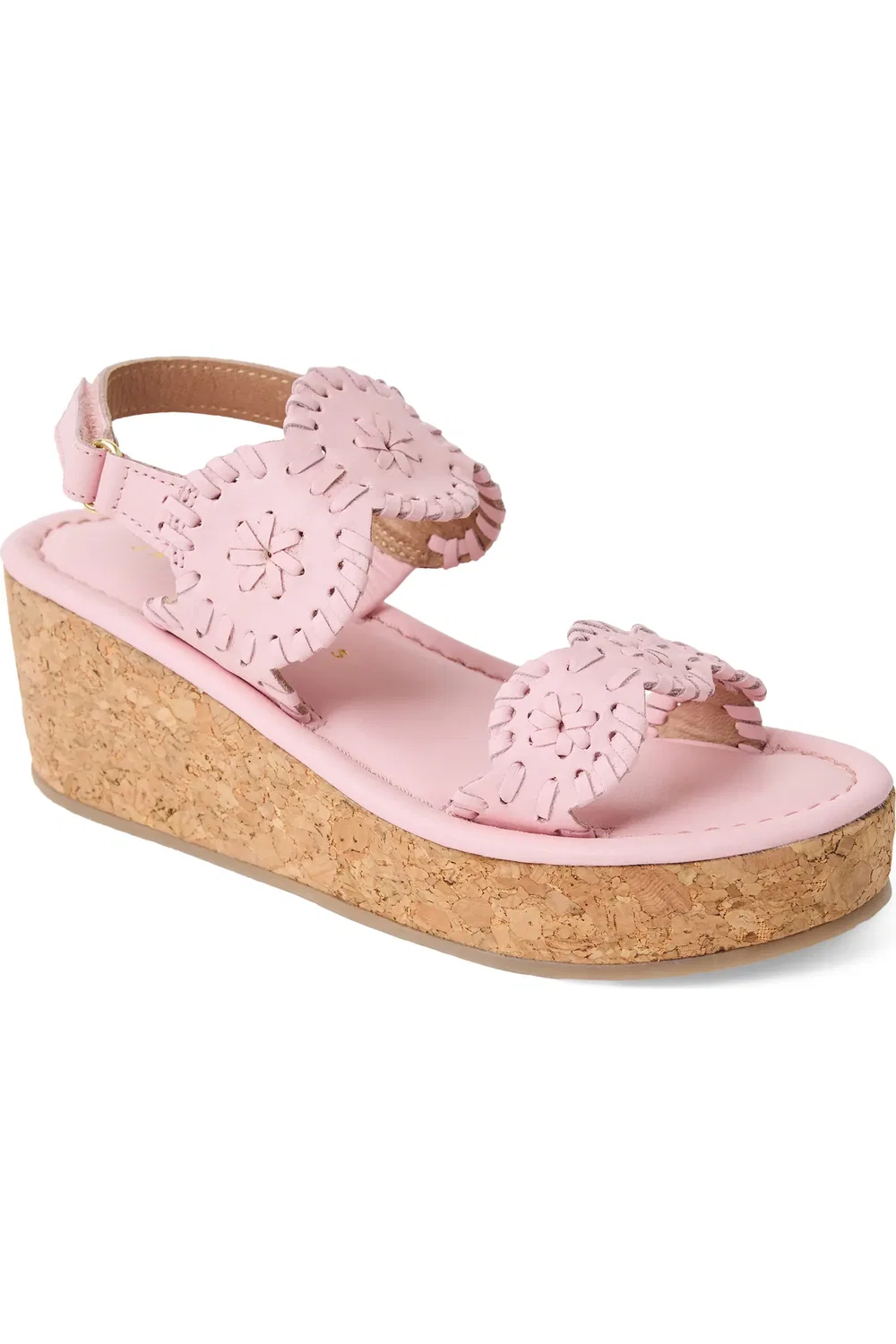 Детские сандалии на платформе и танкетке с ремешком Lauren Jack Rogers, Chalk Pink