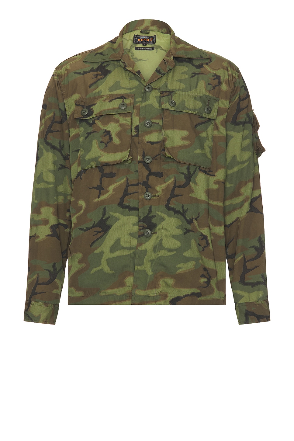 

Рубашка с камуфляжным жаккардовым принтом Mesh Camo Jacquard Mapping Print Beams Plus, Camo(ERDL Camo)