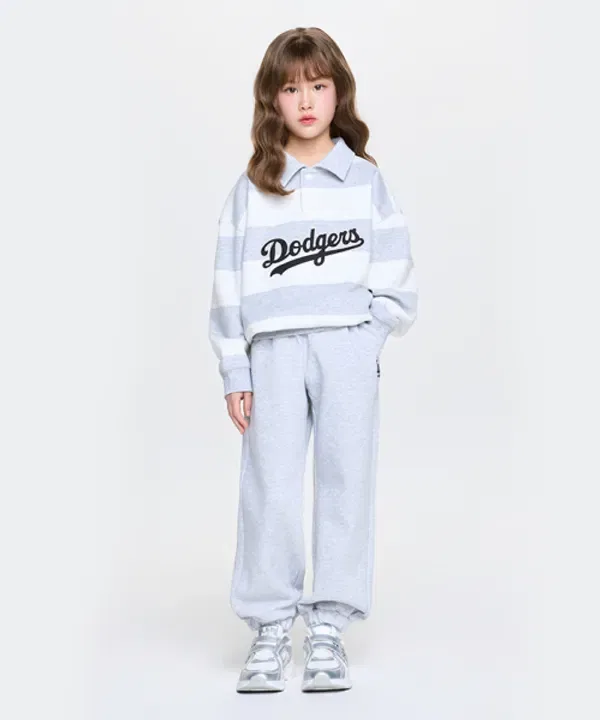 Спортивный костюм с поло и полосами, SPORTIVE VARSITY Mlb Kids, светло-серый меланж — фото 3
