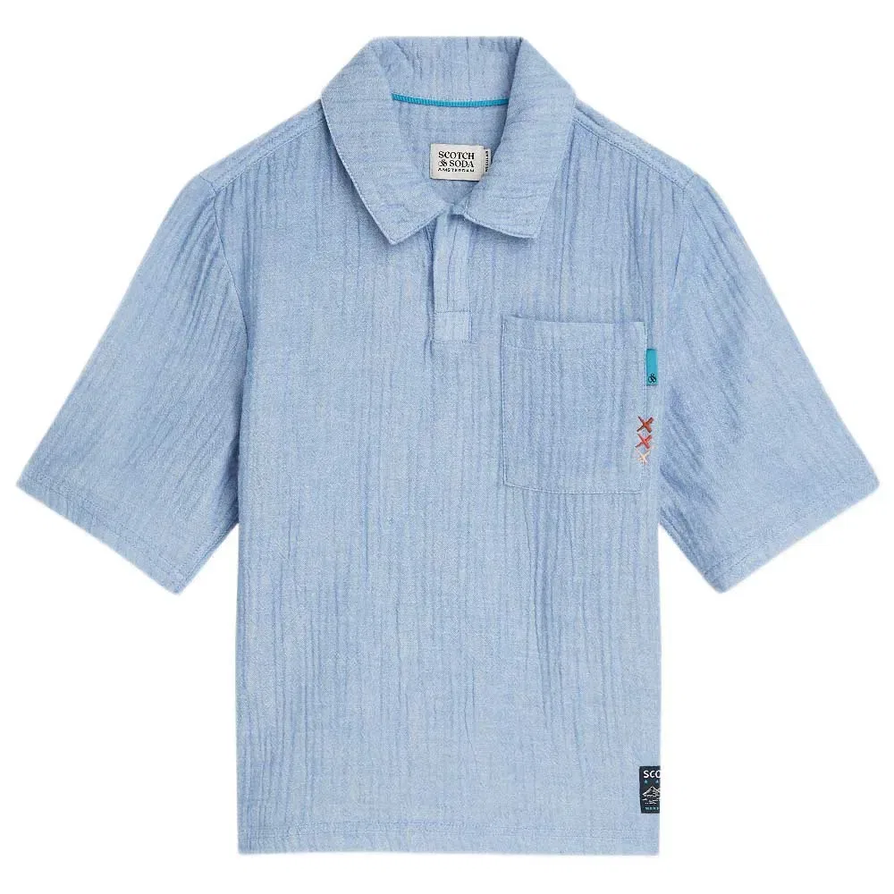 Рубашка с коротким рукавом Scotch & Soda, синий