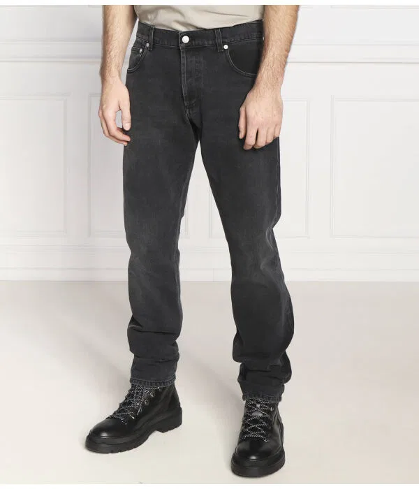 Мужские джинсы с зауженным кроем Tapered Fit Alexander McQueen, черный
