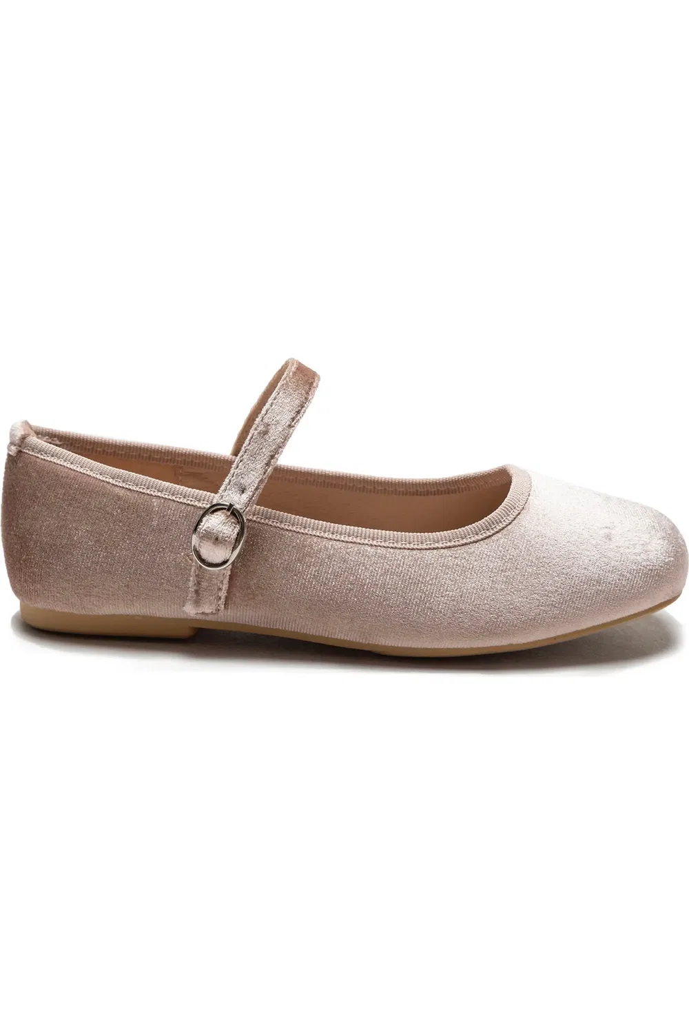 Детские туфли балетки на плоской подошве Michelle Satin Velvet Tulleen, Powder — фото 2