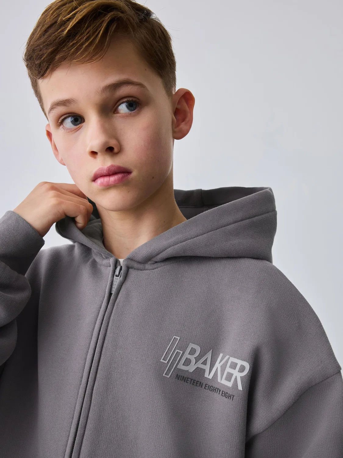 Худи оверсайз Baker by Ted Baker, угольный серый — фото 4