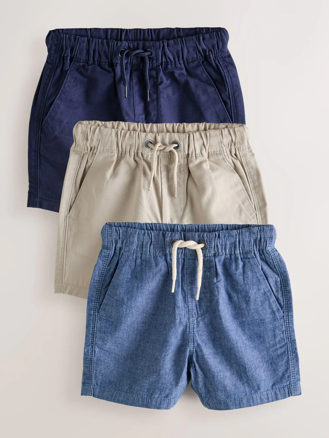 Шорты 3 шт. Next, Navy/Stone/Chambray Blue