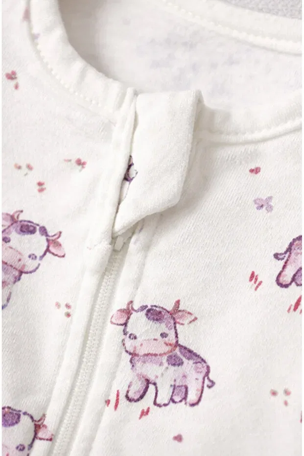 Детский комбинезон на молнии хлопковый Basics For My Baby, Ecru — фото 3