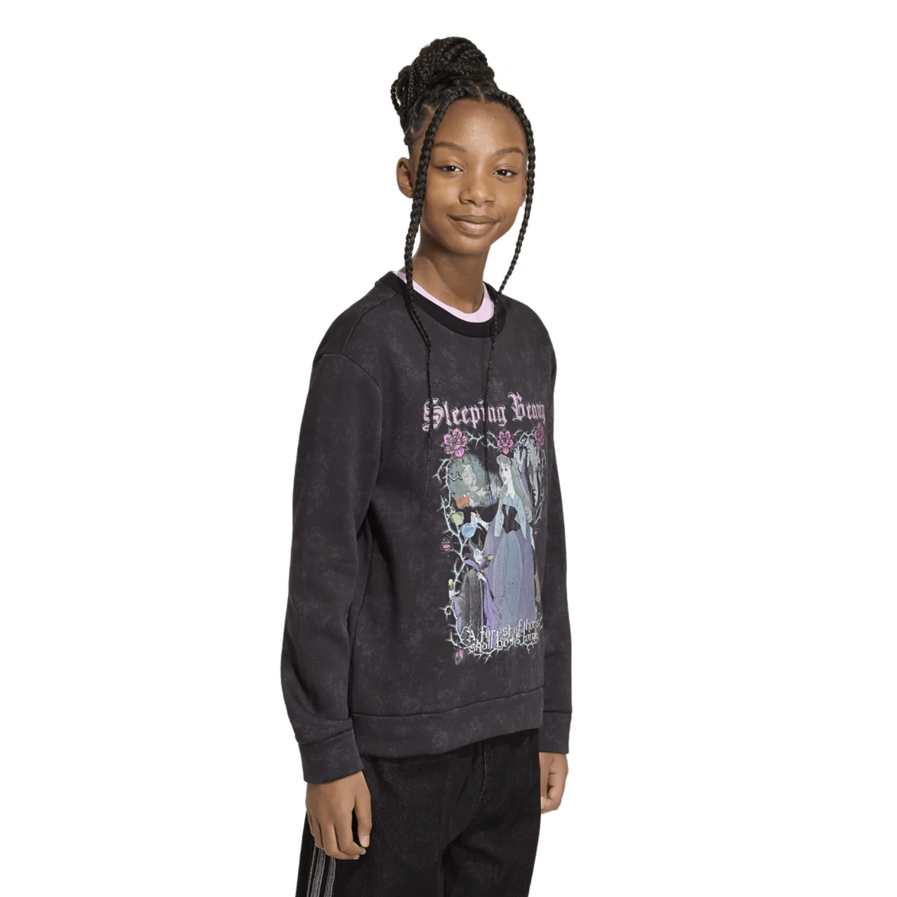 Детский свитшот для девочек с принтом Disney Villains adidas, Black