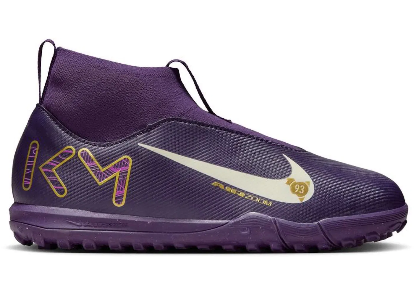 Детские кроссовки с принтом Nike Zoom Mercurial Superfly 10 Academy TF Kylian Mbappé, Grand Purple/Pale Ivory