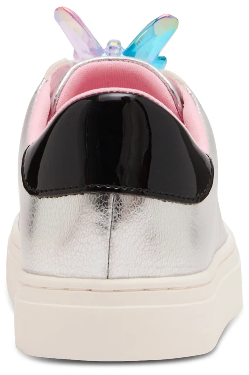Детские кроссовки для девочек с принтом бабочки и цветов, модель Jolive Sneaker, Steve Madden, Silver — фото 3