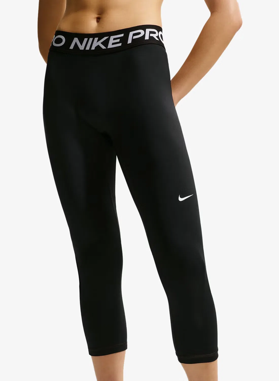 Леггинсы кроп с принтом Nike, черный