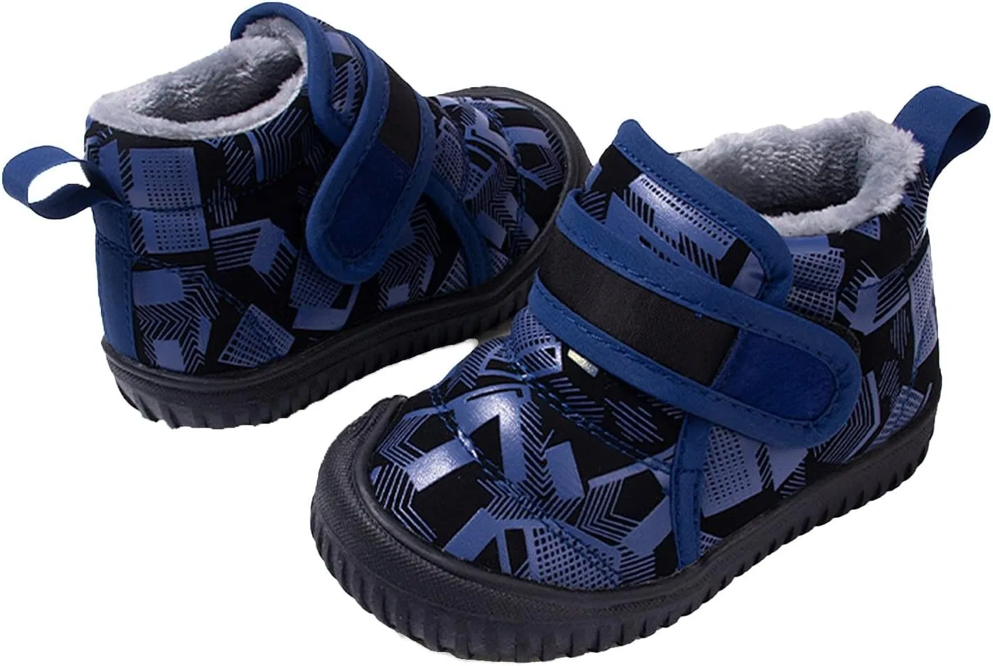 Детские зимние ботинки с мехом для мальчиков и девочек High Top Hiking Shoes, Blue