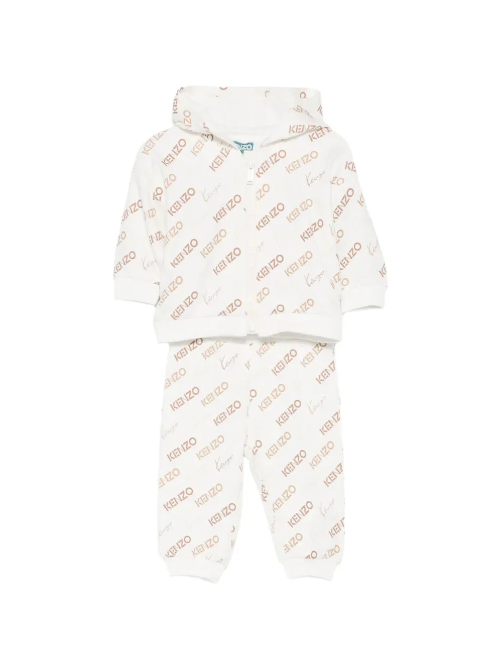 Спортивный костюм с капюшоном и узором (комплект из двух штук) Kenzo Kids, нейтральный