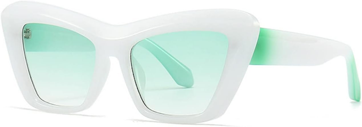 

Дизайнерские солнцезащитные очки «кошачий глаз» для женщин, роскошные винтажные панк-солнцезащитные очки для мужчин, модные солнцезащитные очки в стиле Y2K Melrose, White