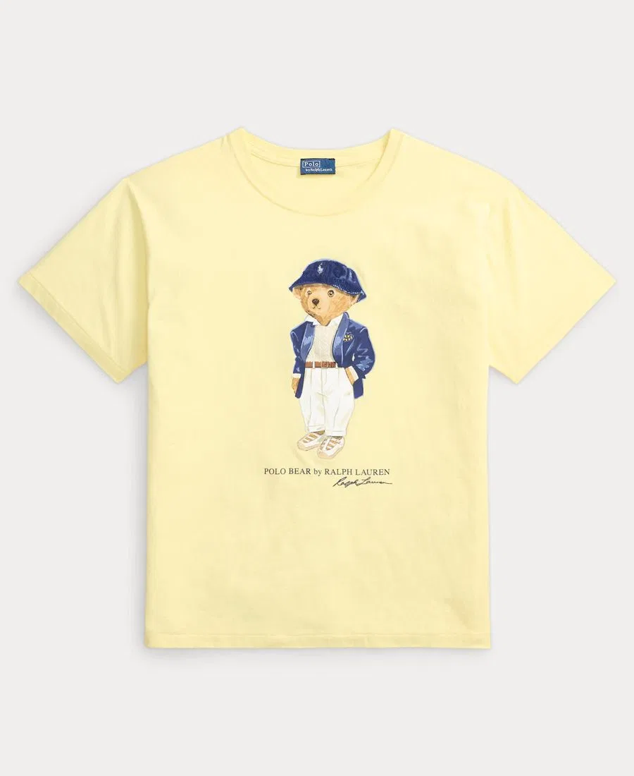 Женская футболка с круглым вырезом и принтом медведя Polo Ralph Lauren, T-Bird Yellow — фото 2