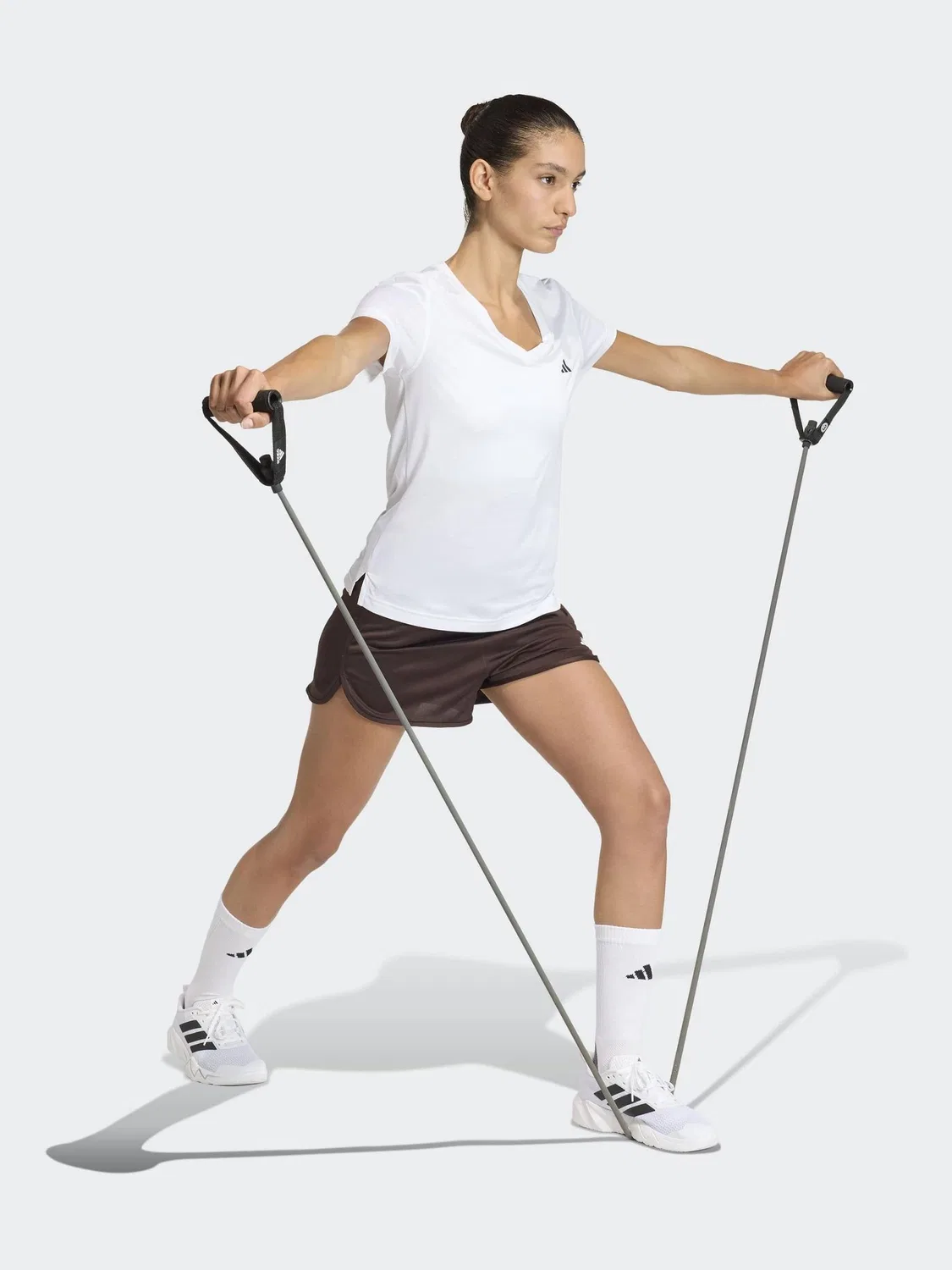 Футболка с V-образным вырезом, Workout Essentials adidas, белый — фото 3