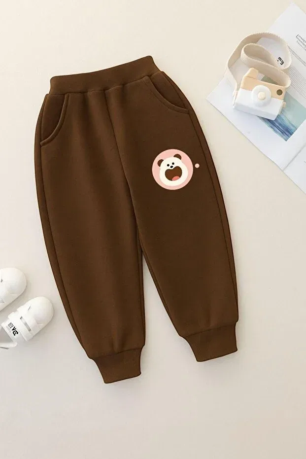 Детские спортивные штаны для мальчиков с принтом Panda Benroma, Brown
