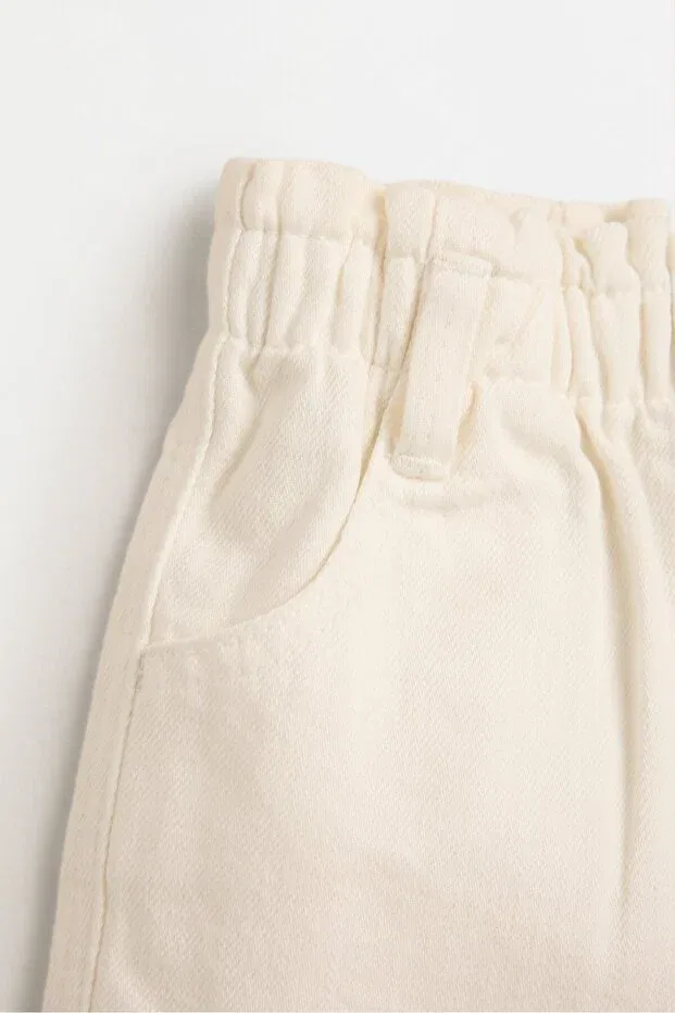 Детские шорты для девочек джинсовые Paperbag bel denim shorts Lefties, White — фото 4