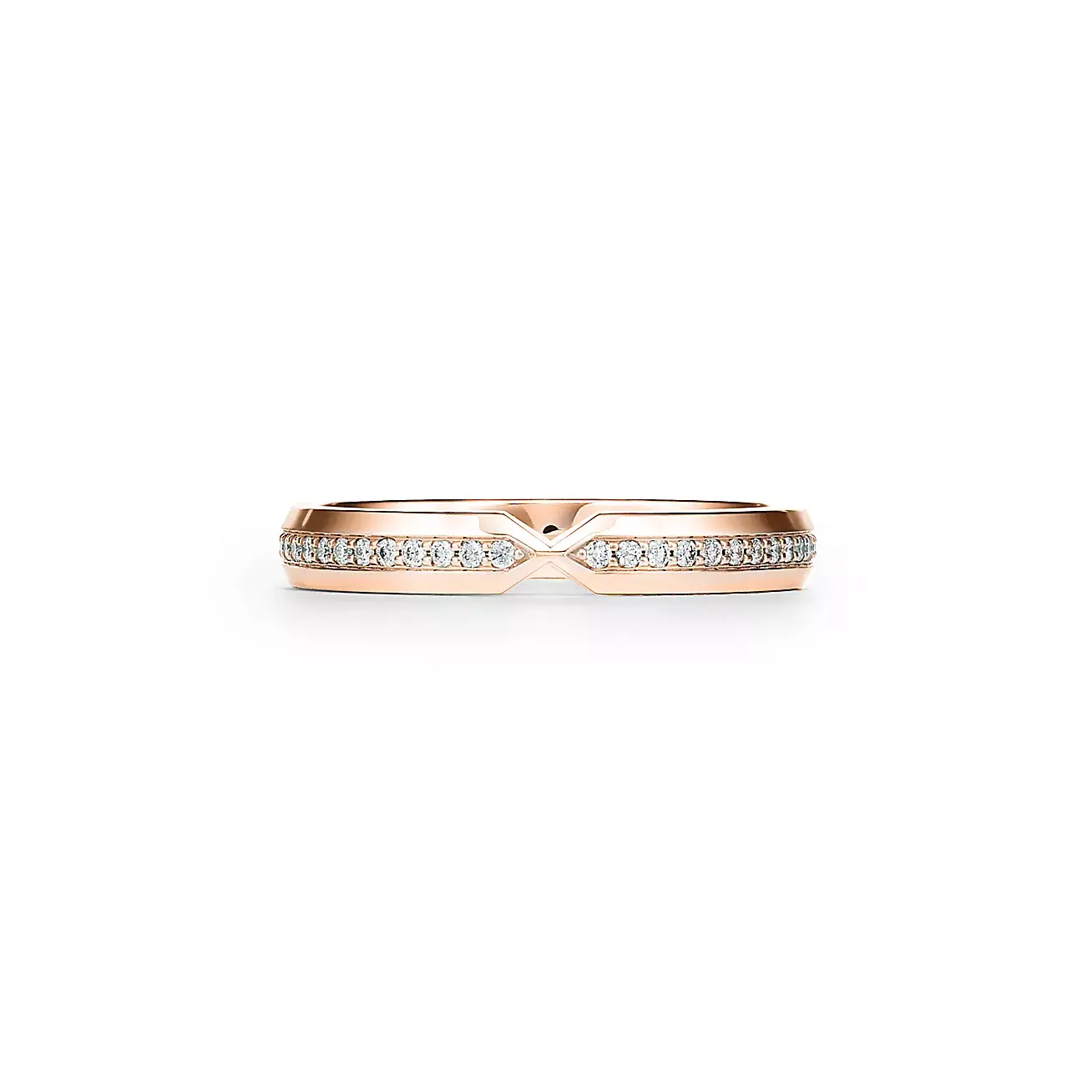 

Кольцо Tiffany & Co. The Tiffany Setting Nesting Narrow Band, розовое золото/бриллианты