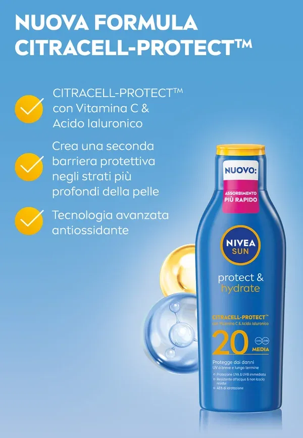 Солнцезащитный крем SPF 20 Protect & Hydrate Nivea, Transparent 200 мл, прозрачный — фото 4