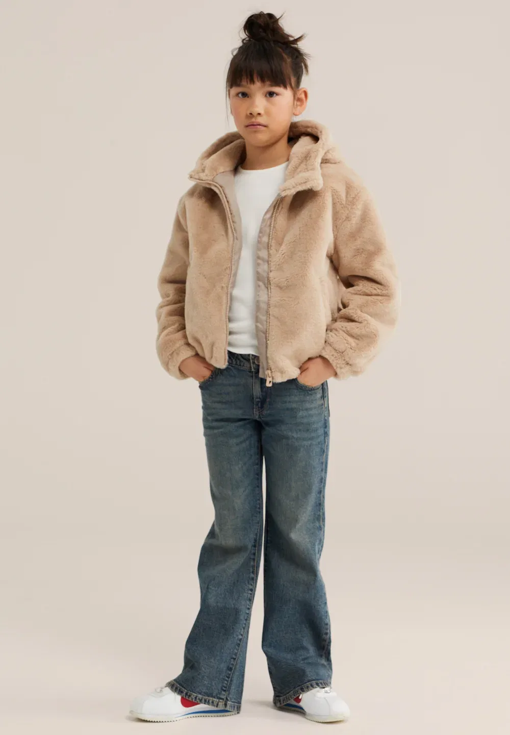 Зимняя куртка We Fashion, Greige