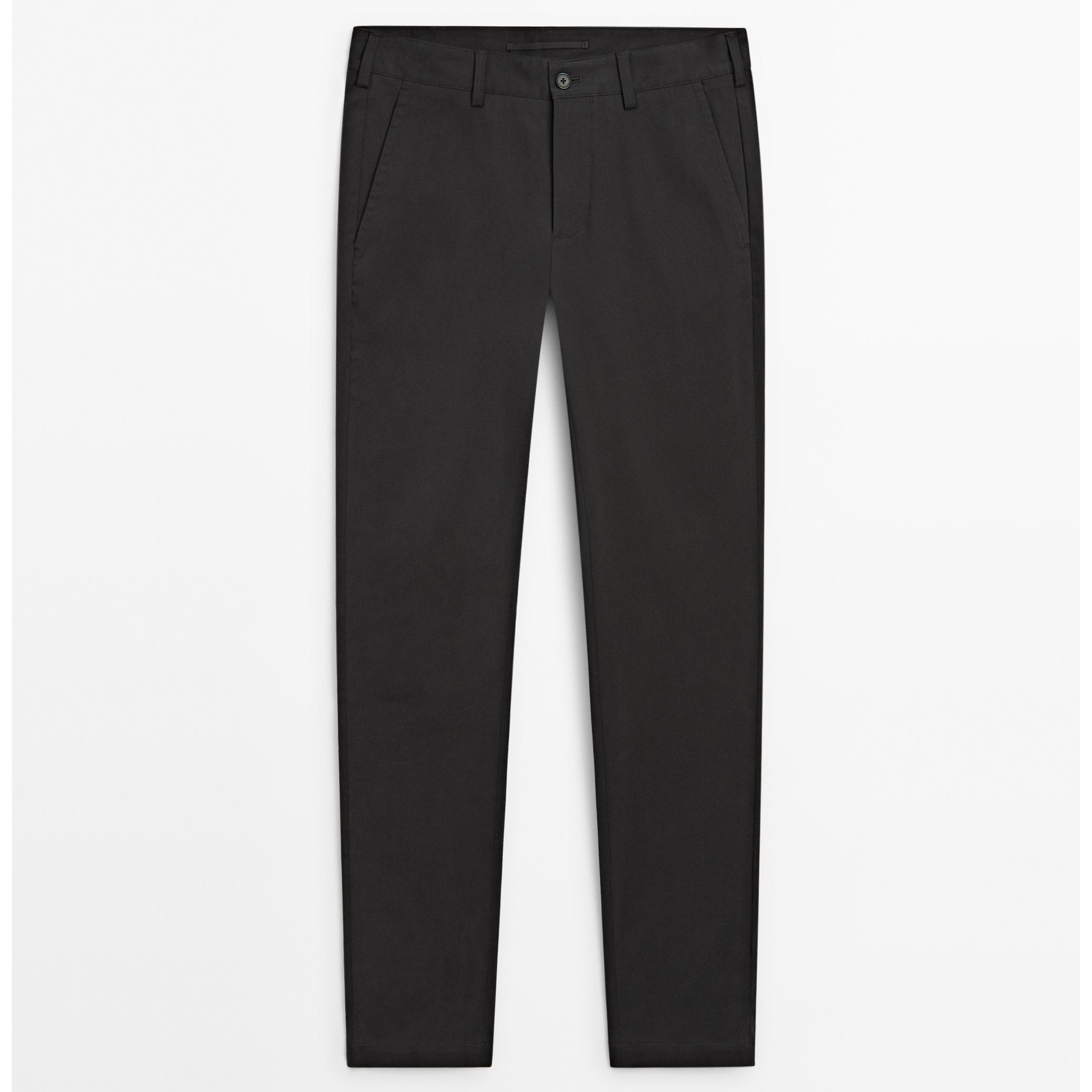 

Брюки Massimo Dutti Cotton blend slim fit, серый