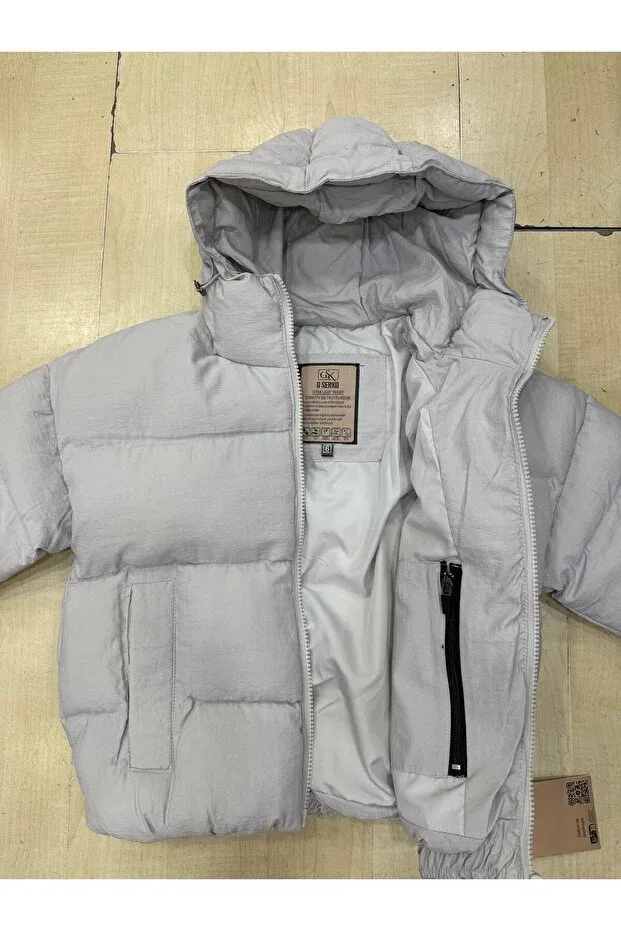 Детское пальто для девочек утепленное с капюшоном Care G-Serko, Beige — фото 2