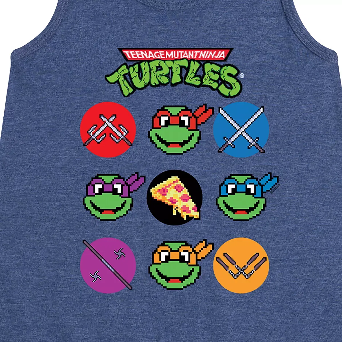 Детское платье-трапеция для девочек без рукавов Turtles Character Grid Teenage Mutant Ninja Turtles, Heather Navy — фото 2