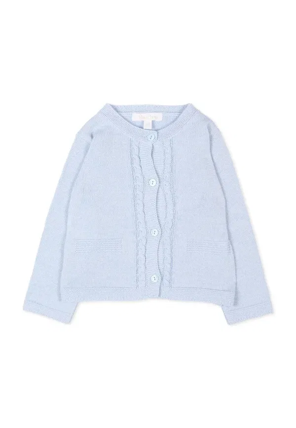 Кардиган хлопковый Cable knit Patachou, Light Blue, светло-голубой