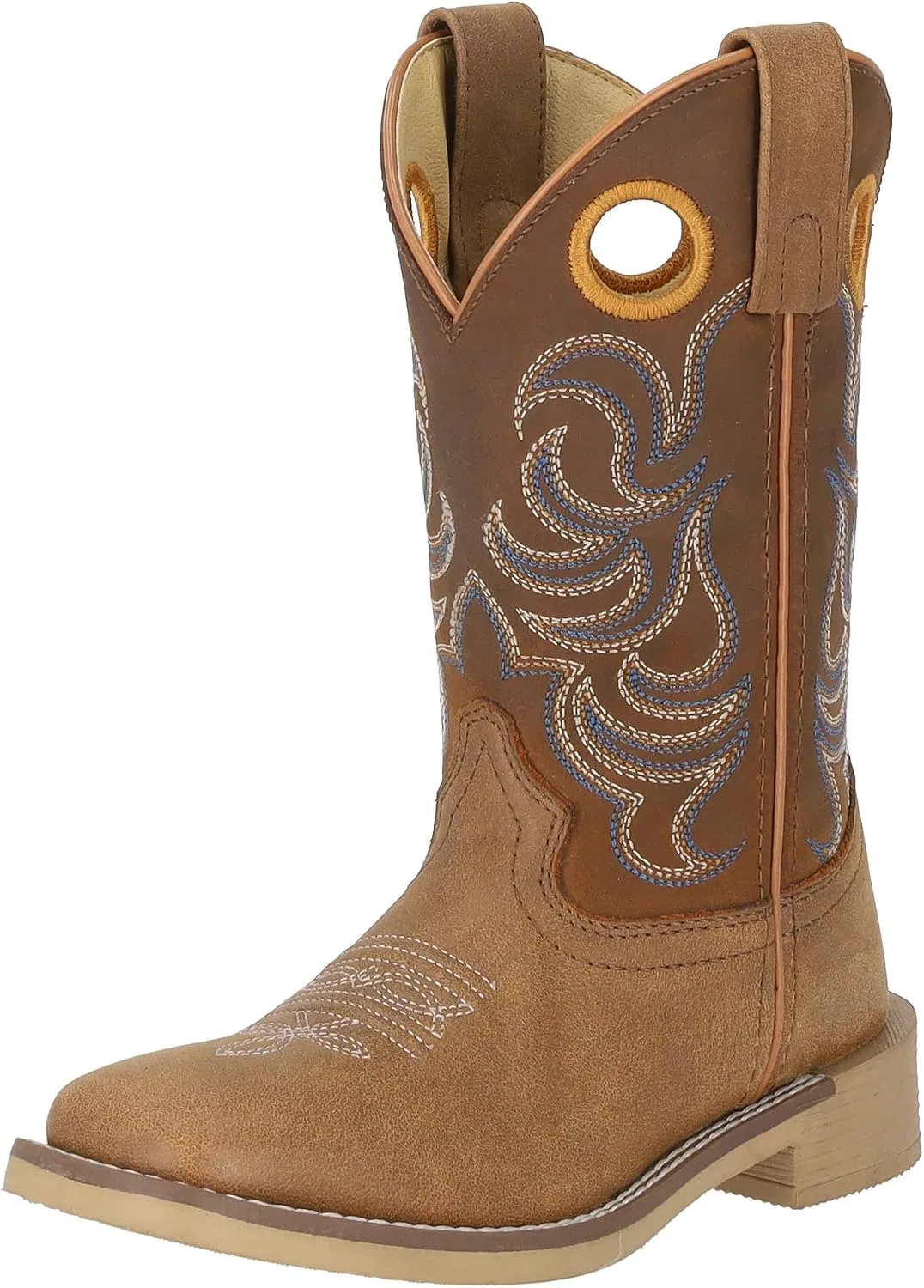 Детские ковбойские сапоги для мальчиков с квадратным носком Smoky Mountain Boots, Vintage Brown/Brown Oil Distressed