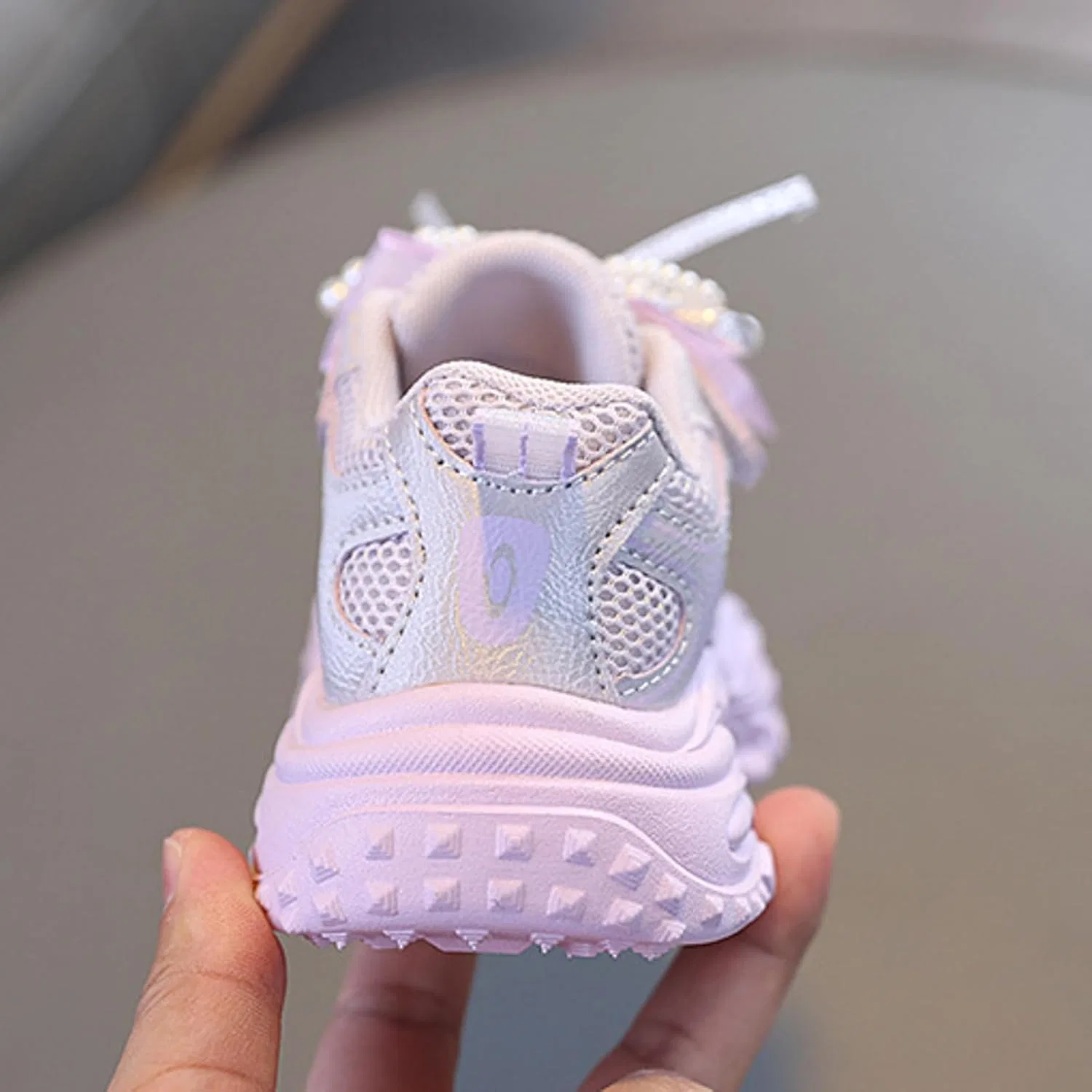 Детские кроссовки для девочек с нескользящей подошвой IWIHMIV, Purple — фото 2
