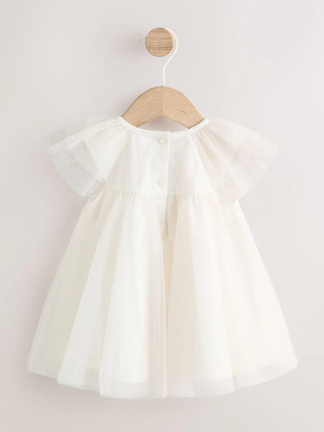 Платье детское из сетки с оборками, White Sparkle Next, белый — фото 2
