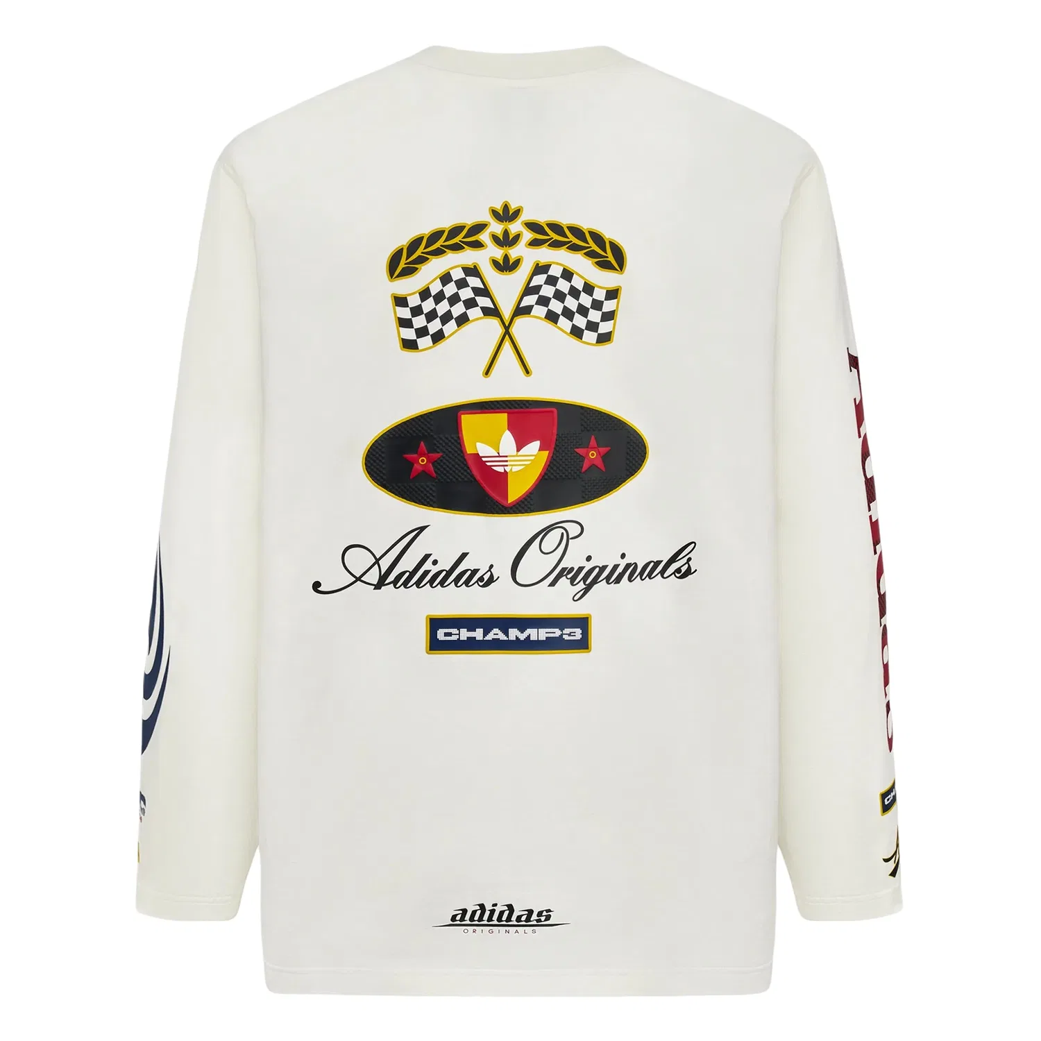 Мужская футболка RAC LS T-Shirt Asia Sizing 'Off White' adidas, Off White — фото 2
