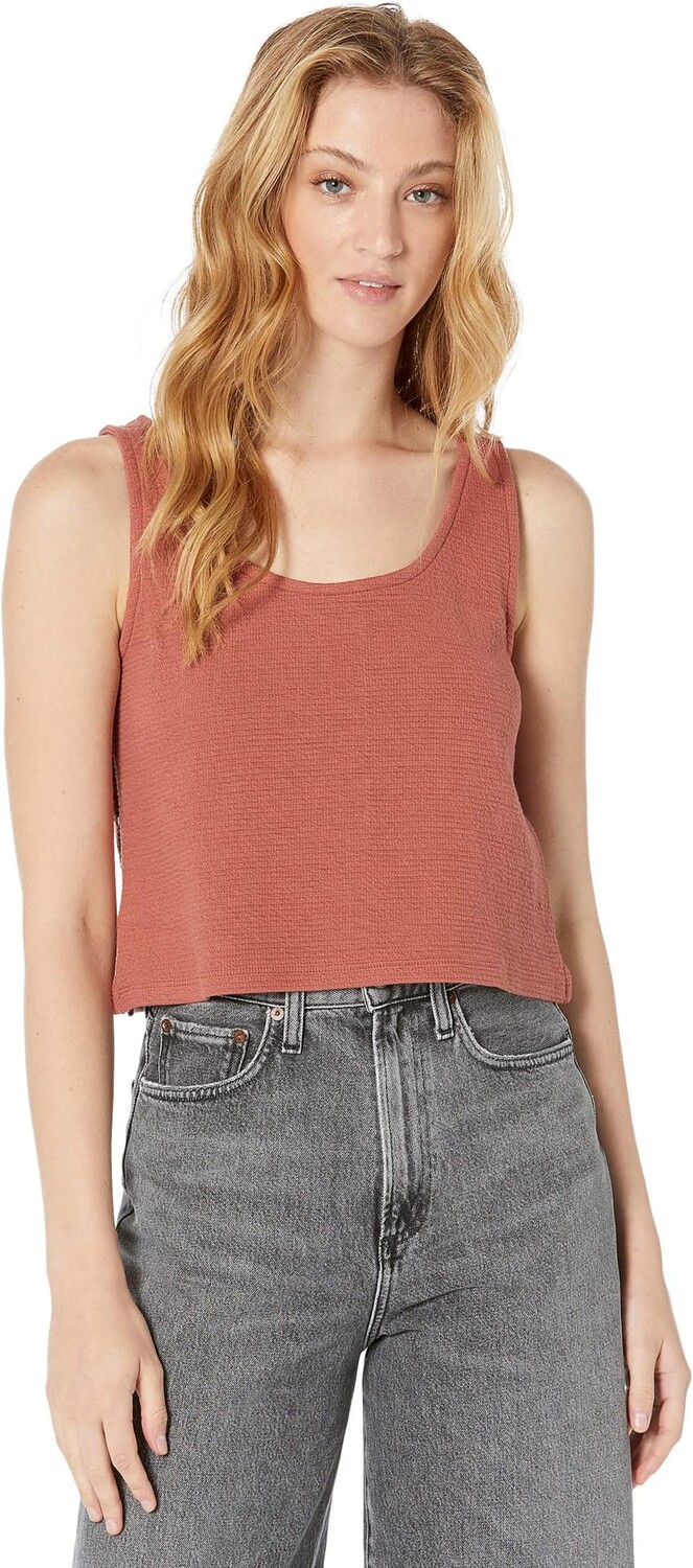 

Топ Madewell Textural Knit Crop Tank, цвет Weathered Brick