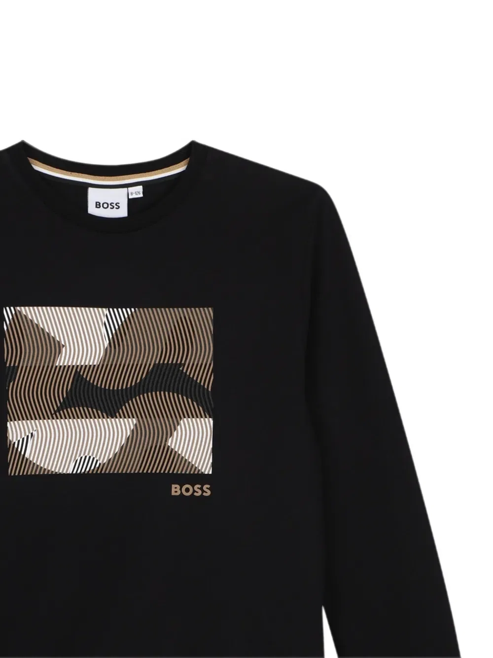 Футболка с длинным рукавом BOSS Kidswear, черный — фото 3