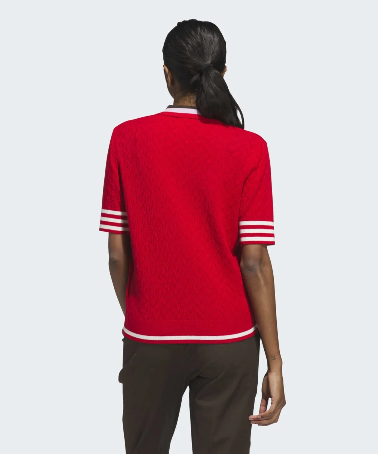Женское поло из вязаного трикотажа с длинным рукавомOriginals Golf Adidas, Red — фото 2