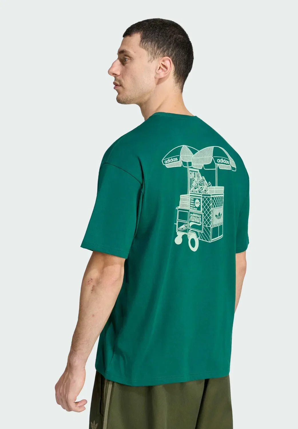 Футболка с принтом для передвижной закусочной Adidas Originals, Collegiate Green