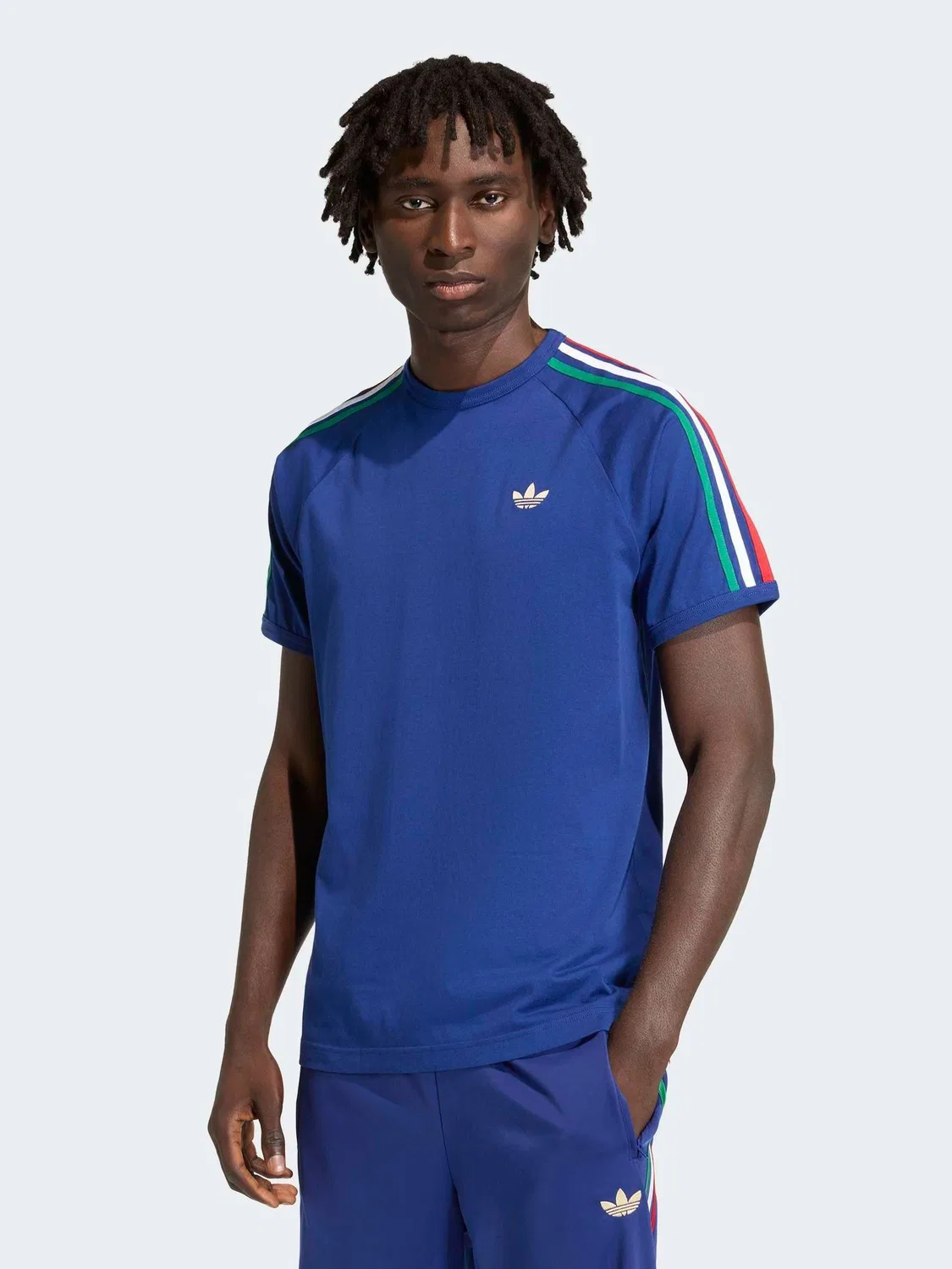 Футболка с 3 полосками adidas originals, синяя
