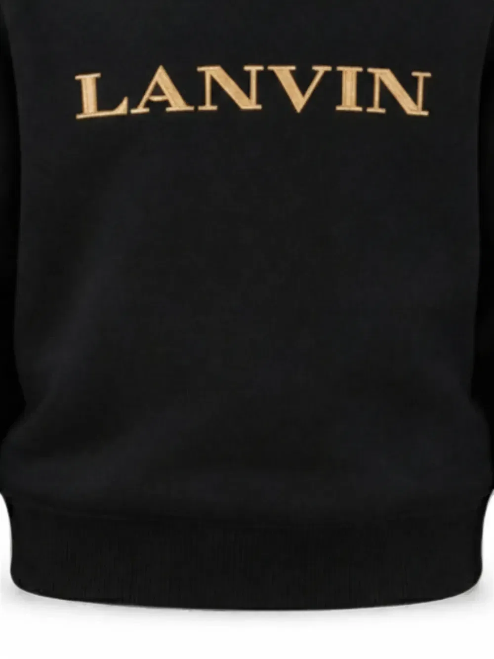 Свитер с шевроновым узором и вышитым логотипом Lanvin Enfant, черный — фото 3