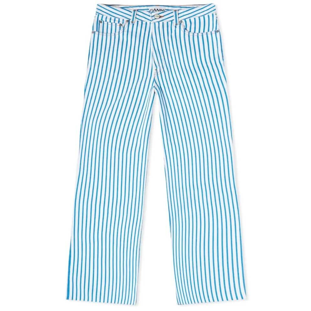 

Джинсы Ganni Stripe Magny, белый/голубой