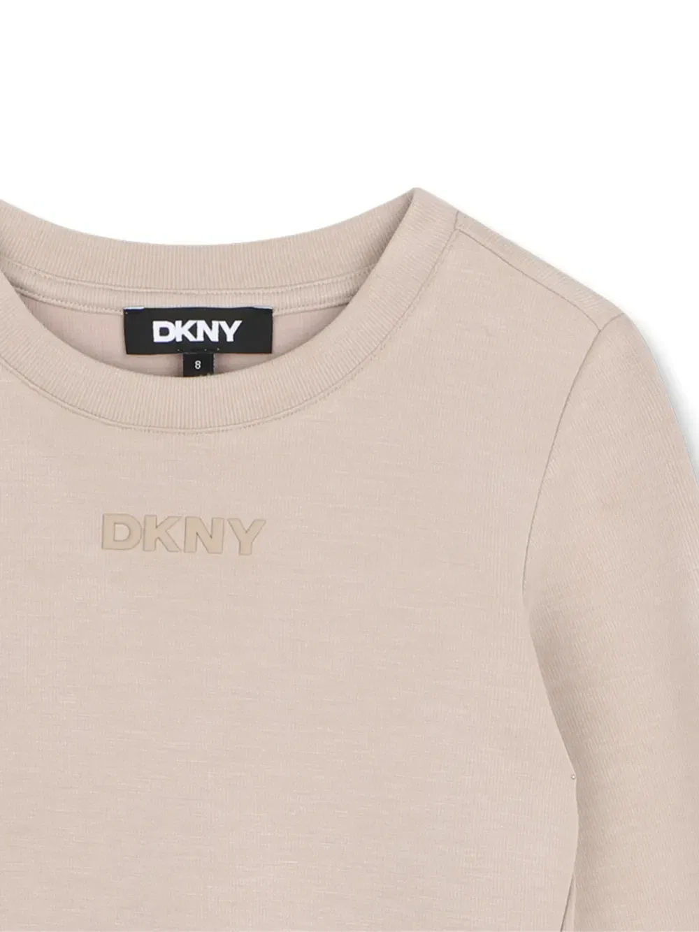 Лонгслив с логотипом Dkny Kids, бежевый — фото 3