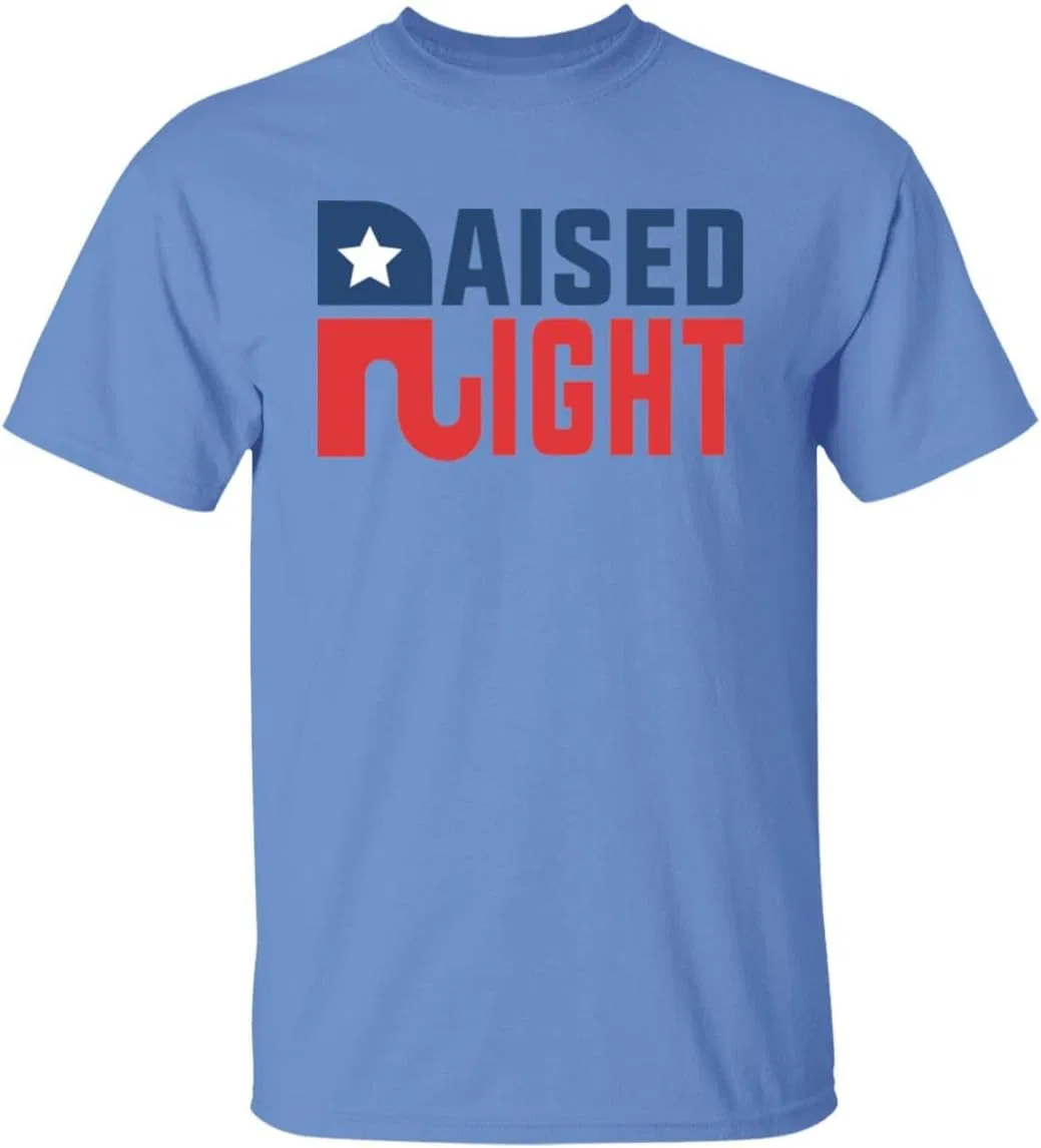 Мужская футболка с патриотическим принтом Raised Right Republican American Patriot Merica, Carolina Blue