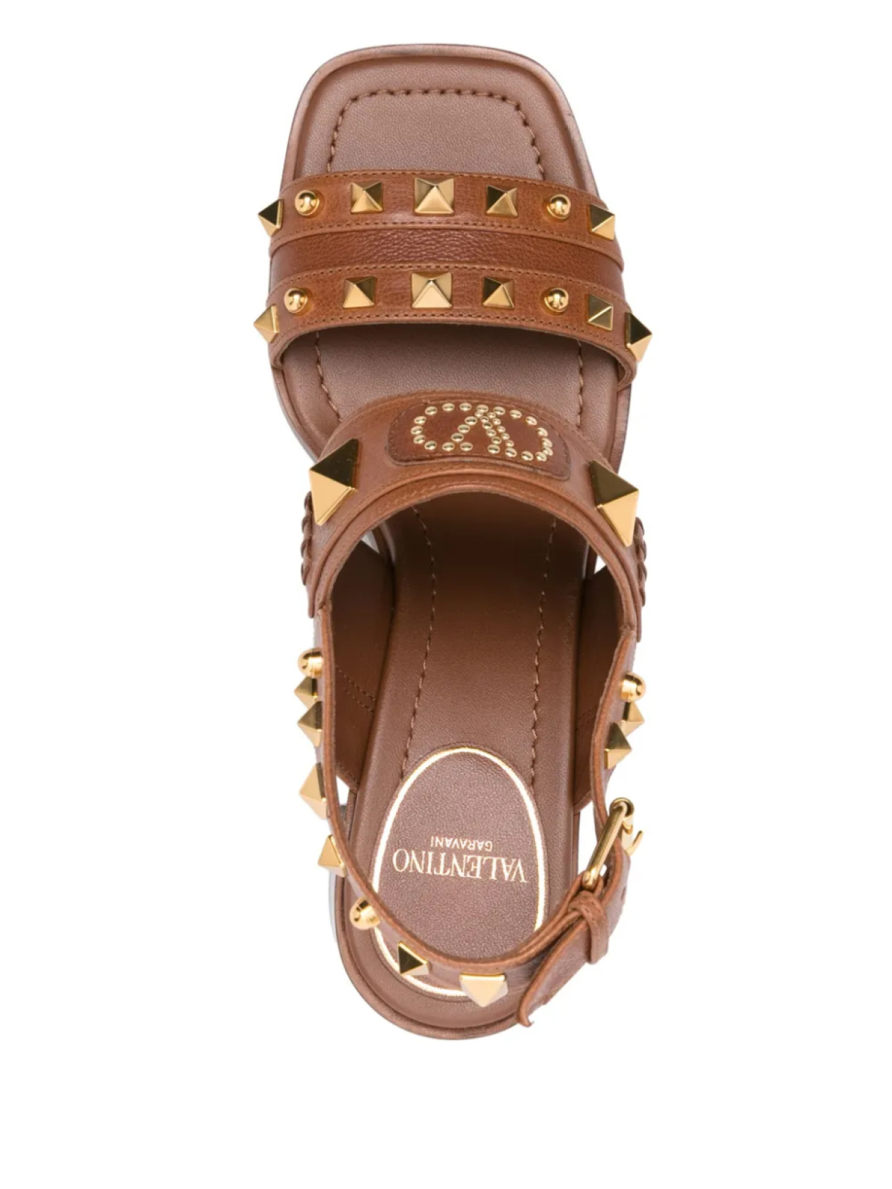 Сандалии Valentino Garavani Rockstud, коричневый — фото 4