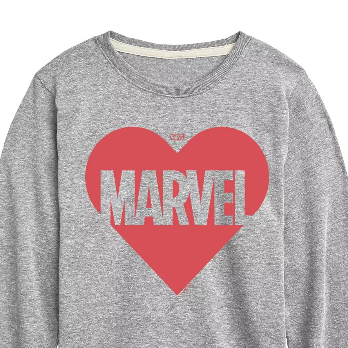 Детское лонгслив с принтом Marvel Heart Valentine Athletic Heather — фото 2