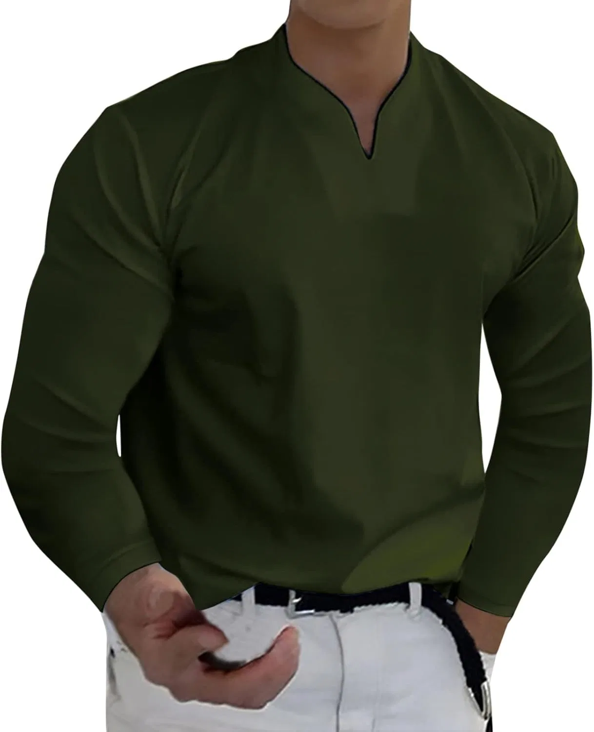 Мужская футболка-поло Regular Fit Henley, Green