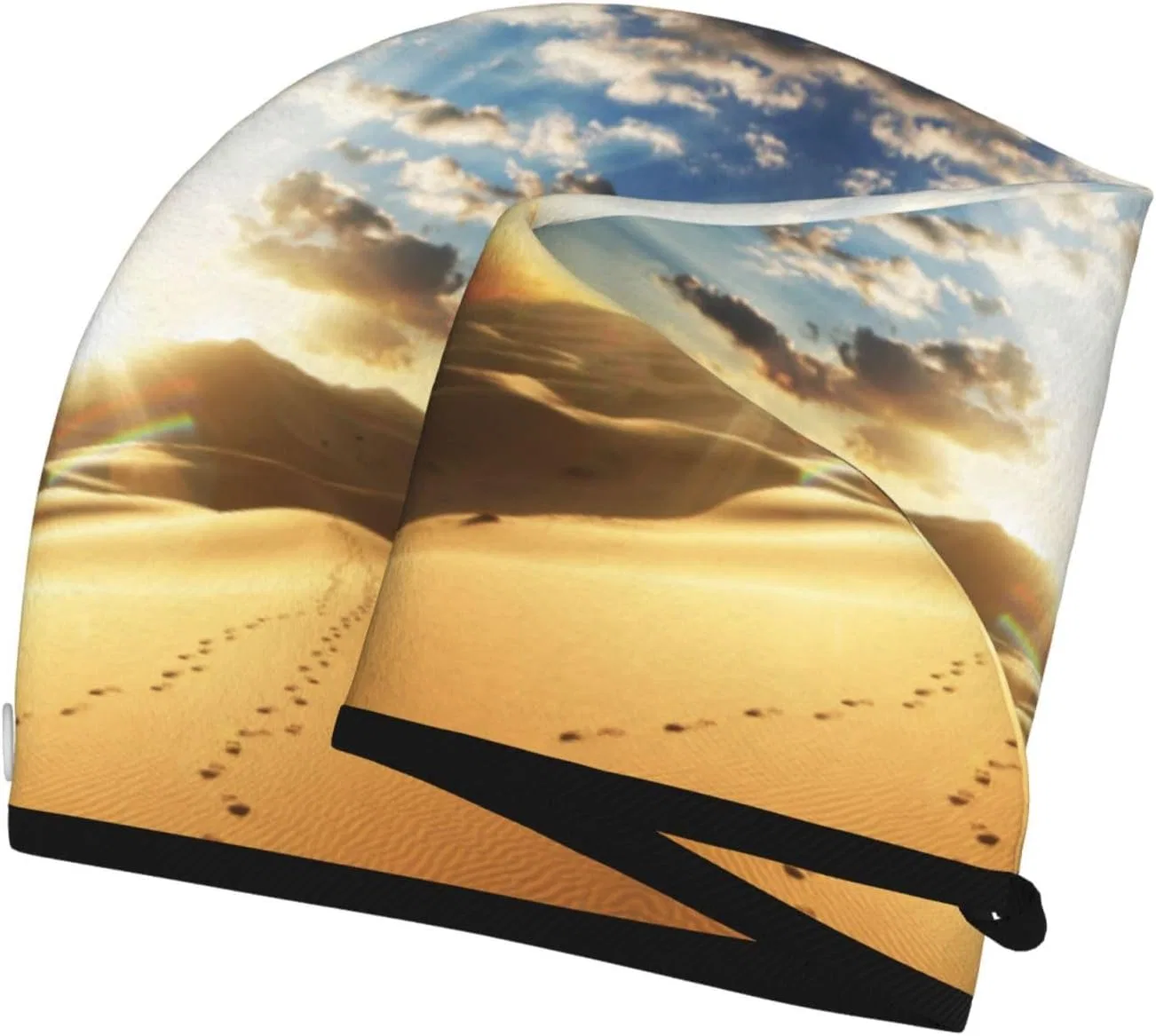 Шапочка для душа Microfiber Hair Towel, UNIOND, Golden Desert Bright Sunshine Print, 10.6 x 25.5 дюймов — фото 3