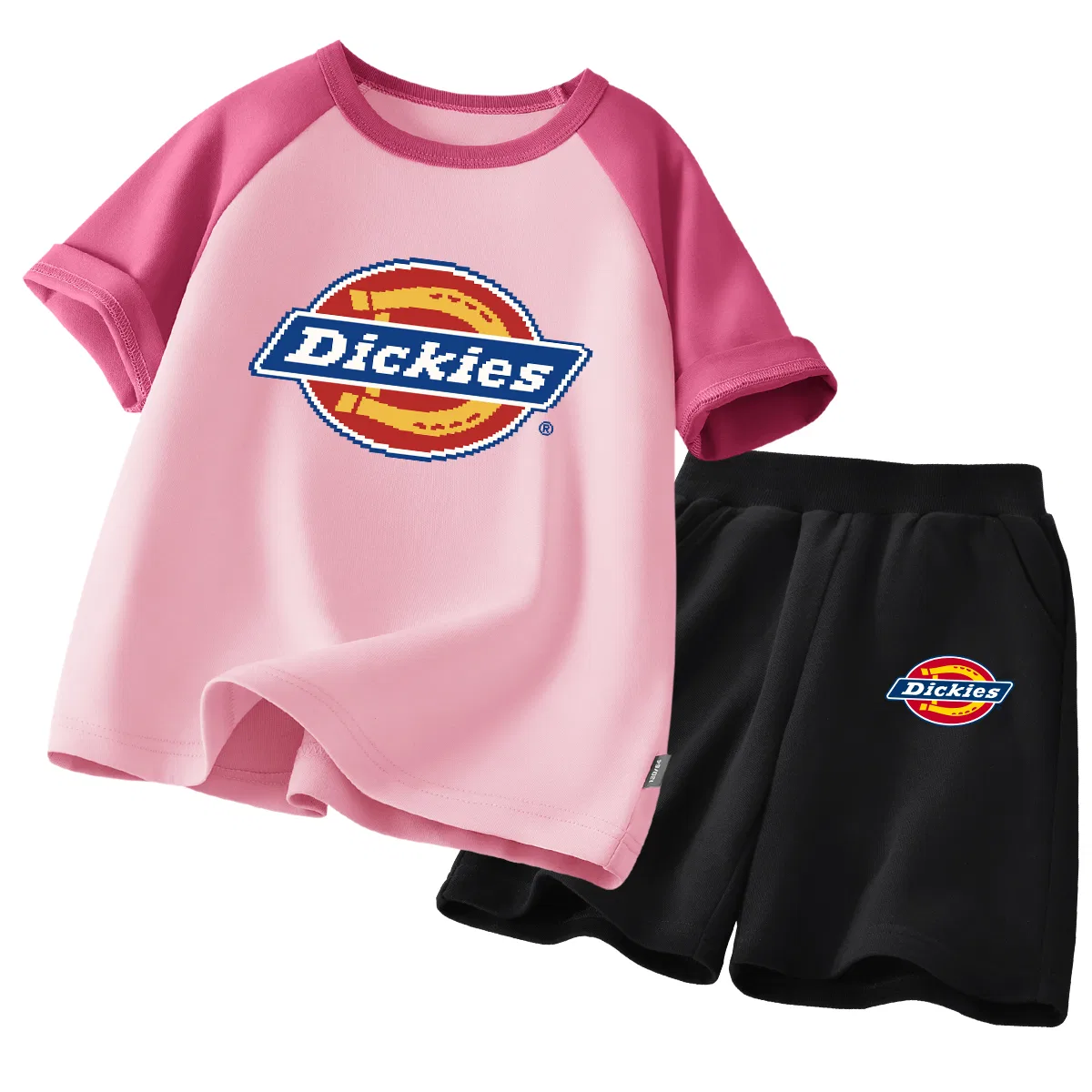 Детский спортивный костюм с круглым вырезом Pixel Berry Red+S Logo K Black, Dickies